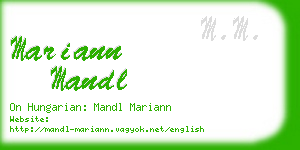 mariann mandl business card